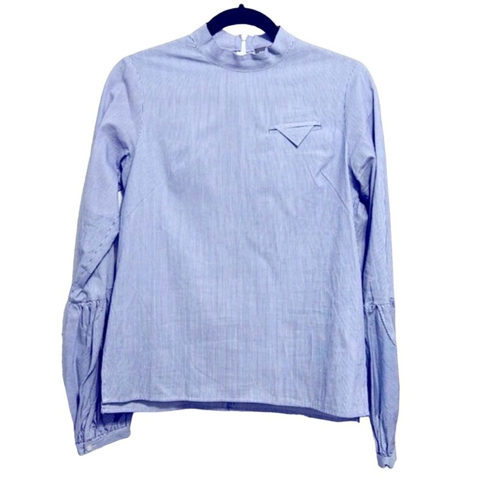 Greysn Blue and White Striped Blouse Long Sleeve women’s size small